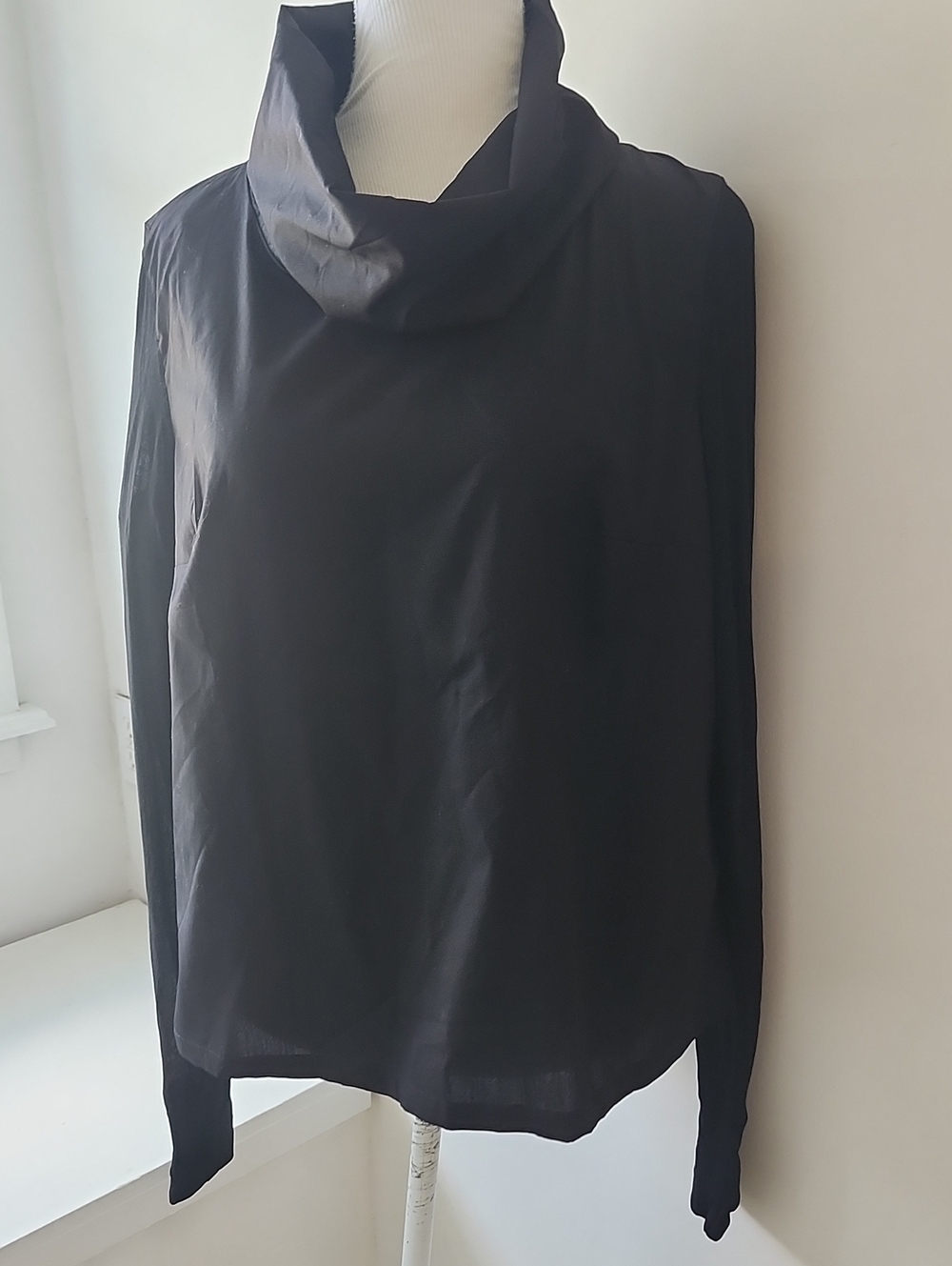 Marcella NYC, Atlantic Top Poplin cotton oversized High collar top Minimalist - Picture 4 of 12